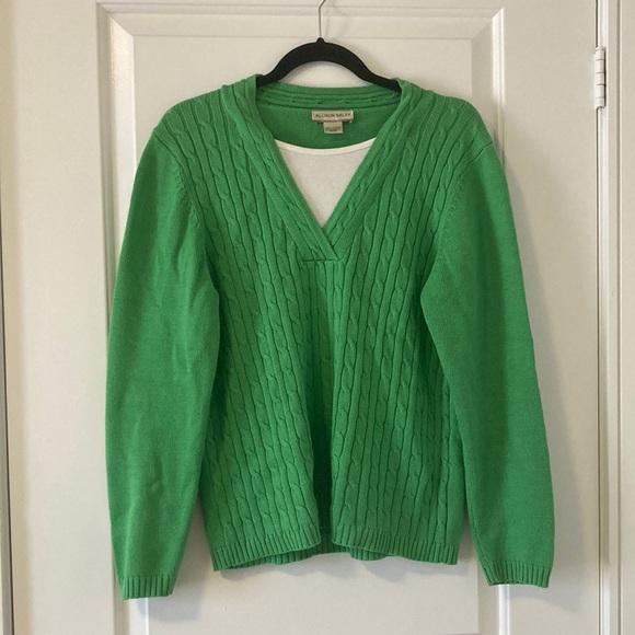 Kelly Green Kable Knit Sweater - Picture 1 of 5